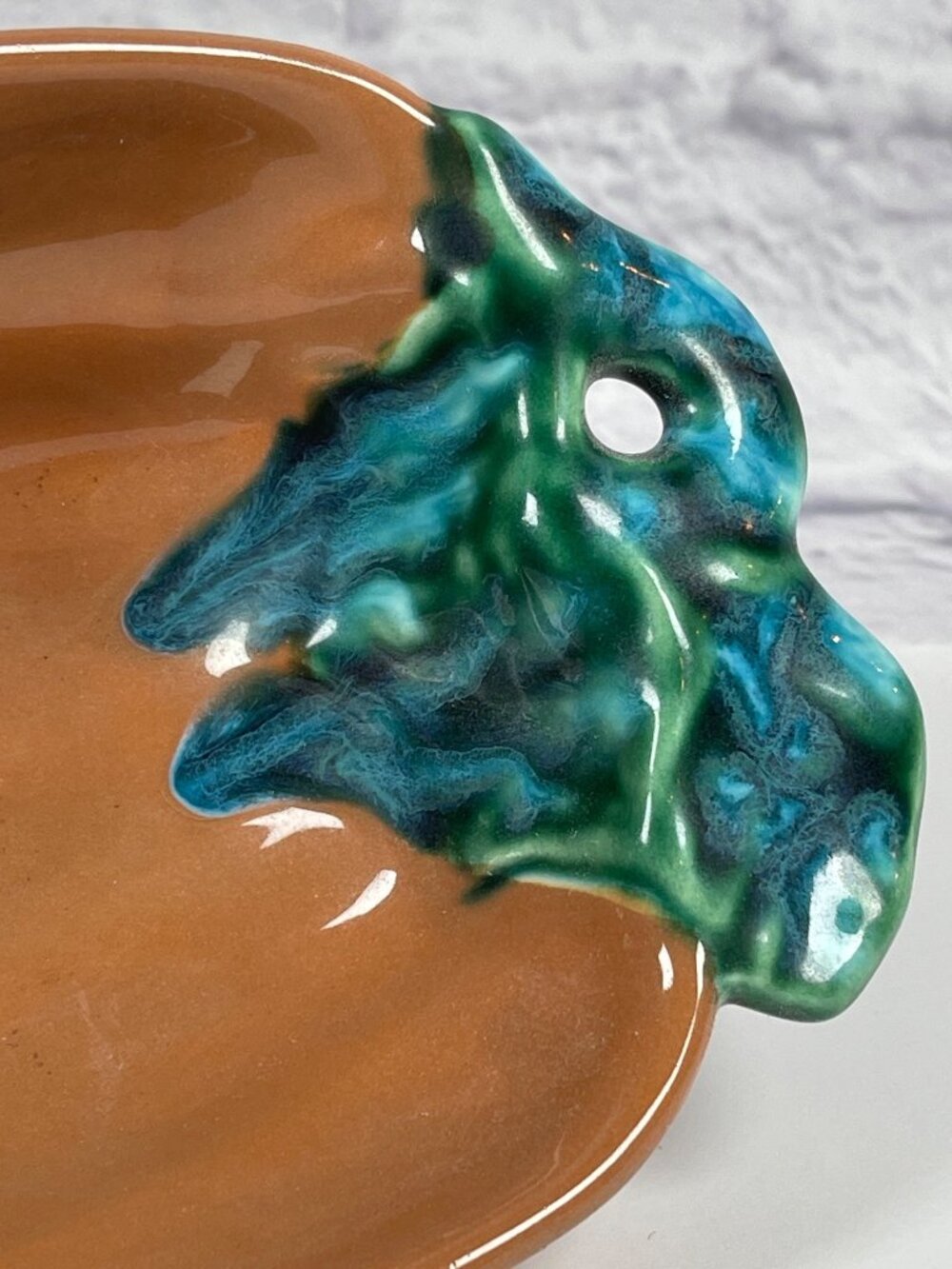 Vintage Ceramic Terracotta Bowl Handcrafted Green Glaze Southwest Chili Pepper - Picture 5 of 11